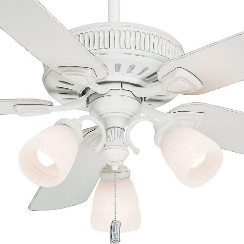  Casablanca 54005 Ainsworth Gallery 54-Inch 5-Blade 3-Light Ceiling Fan, Cottage White with Cottage White Blades and Frosted White Glass Globes