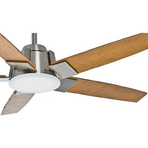  Casablanca 59109 Zudio 56-inch Brushed Nickel Ceiling Fan with reversible WalnutBurnt Walnut Blades and Clear Frosted Glass Light