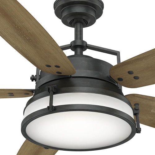  Casablanca 59359 Caneel Bay 56 Ceiling Fan with Light with Wall Control, Large, Aged Steel