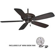 Casablanca 59528, Heritage Brushed Cocoa Energy Star 60 Outdoor Ceiling Fan (Includes Mini Desk Fan)