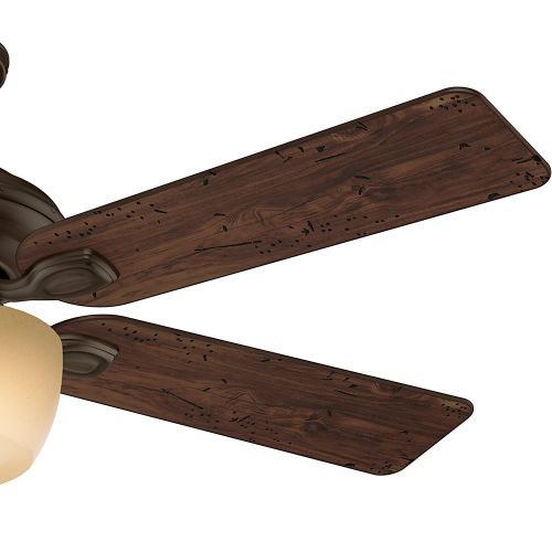  Casablanca 54039 Utopian Gallery 52-Inch 5-Blade Single Light ETL Rated Ceiling Fan, Brushed Cocoa with Antique Halifax Blades and Tea Stain Glass Bowl Light