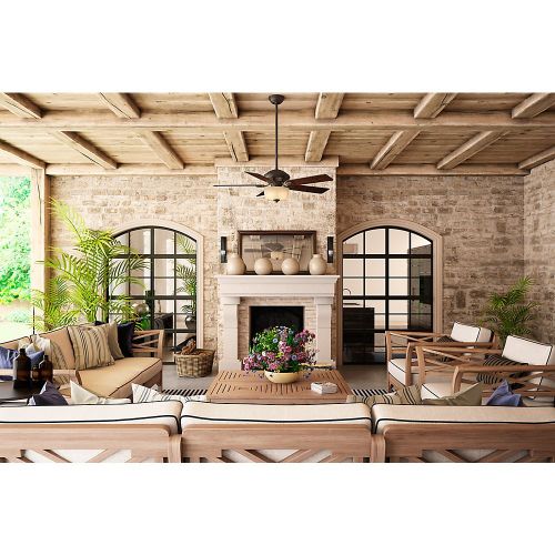  Casablanca 54039 Utopian Gallery 52-Inch 5-Blade Single Light ETL Rated Ceiling Fan, Brushed Cocoa with Antique Halifax Blades and Tea Stain Glass Bowl Light