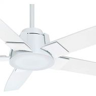 Casablanca Fan 56 inch Snow White Finish Ceiling Fan with Painted Cased White Glass Light Kit