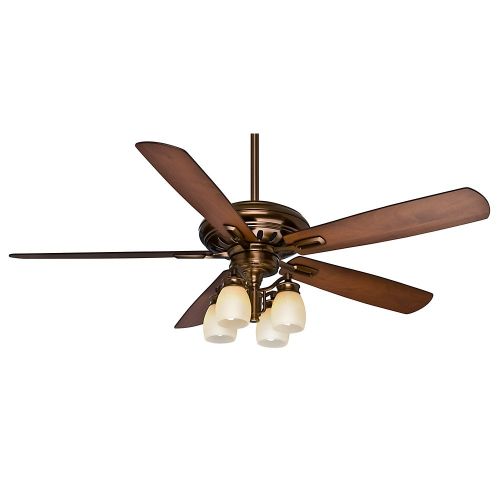  Casablanca 59536 Holliston Gallery 60-Inch Bronze Petina Ceiling Fan with Five WalnutBurnt Walnut Blades with a Light Kit