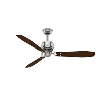 Casablanca 59504 Tribeca 60-Inch 3-Blade Ceiling Fan with Reversible Walnut/Burnt Walnut Blades and Included Remote, Brushed Nickel