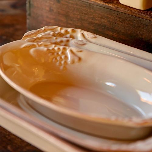  [아마존베스트]Casafina Fine Stoneware Madeira Harvest Collection Small Oval Gratin 10, Cream