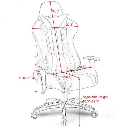  Casart Executive Racing Style High Back Reclining Chair Gaming Chair Office Computer