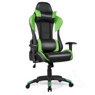 Casart Gaming Chair Racing Chair Ergonomic Office Chair w/High Back Lumbar Support and Pillow Executive Computer Task Desk Gaming Chair (Green)