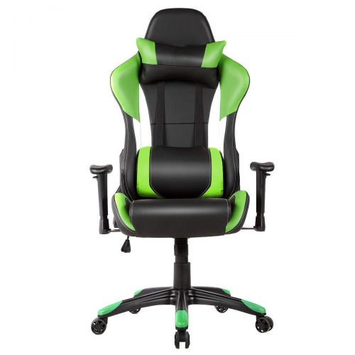  Casart Gaming Chair Racing Chair Ergonomic Office Chair wHigh Back Lumbar Support and Pillow Executive Computer Task Desk Gaming Chair (Green)