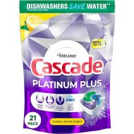 Cascade Platinum Plus Dishwasher Pods, Dish Detergent ActionPacs, Clean Lemon, 21 Count