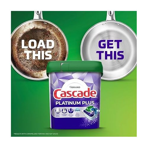  Cascade Platinum Plus ActionPacs Dishwasher Detergent Pods, Mountain, 62 Count