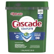 Cascade Complete ActionPacs Dishwasher Detergent, Fresh Scent, 78 Count - Pack of 2