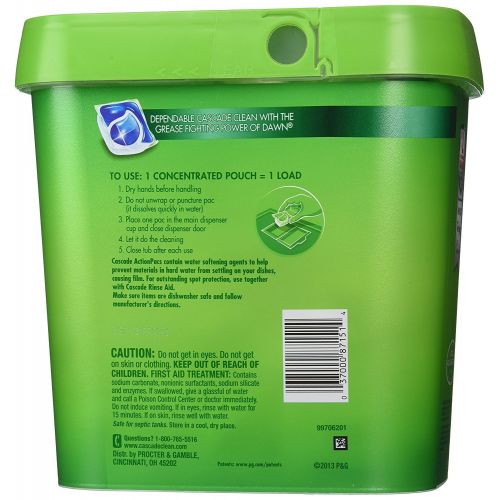  Cascade Actionpacs Dishwasher Detergent, Fresh Scent, 110 Count