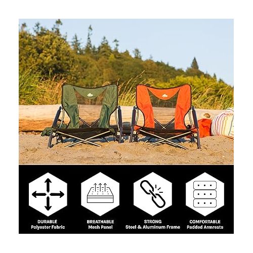  Cascade Mountain Tech Folding Camp Chair for Camping, Beach, Picnic, Barbqeues, Sporting Events with Carry Bag