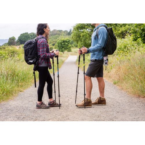  Cascade Mountain Tech Carbon Fiber Adjustable Trekking Poles 2 Pack - Lightweight Quick Lock Walking or Hiking Stick - 1 Pair