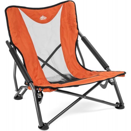  Cascade Mountain Tech Camping Chair - Low Profile Folding Chair for Camping, Beach, Picnic, Barbeques, Sporting Event with Carry Bag