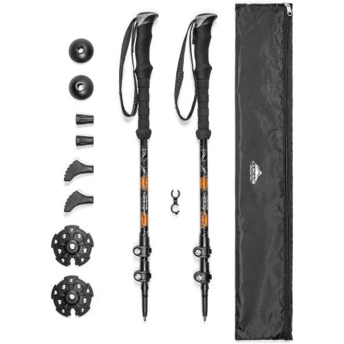  Cascade Mountain Tech Aluminum Adjustable Trekking Poles - Lightweight Quick Lock Walking Or Hiking Stick - 1 Set (2 Poles)