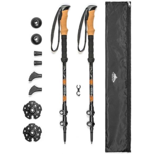  [무료배송]Cascade Mountain Tech Trekking Poles - Aluminum Hiking Walking Sticks with Adjustable Locks Expandable to 54 (Set of 2)