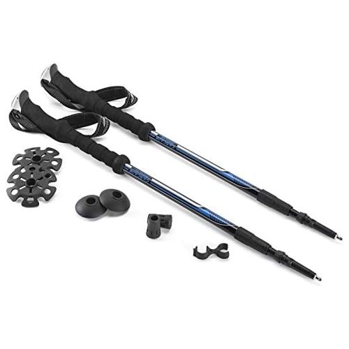  [무료배송]Cascade Mountain Tech Trekking Poles - Aluminum Walking Sticks with Adjustable Twist Locks Expandable to 54 (Set of 2)