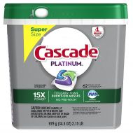 Cascade S Cascade Platinum ActionPacs Dishwasher Detergent, Fresh Scent, 62 count. X2