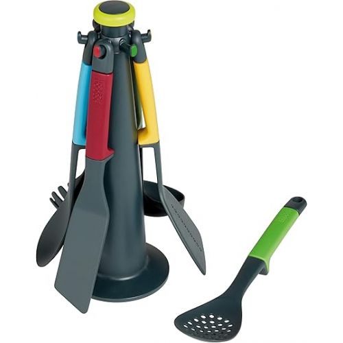  Casdon Joseph Joseph Elevate | Colourful Kitchen Utensil Set for Children Aged 3 Years & Up | Comes with Rotating Storage Stand!