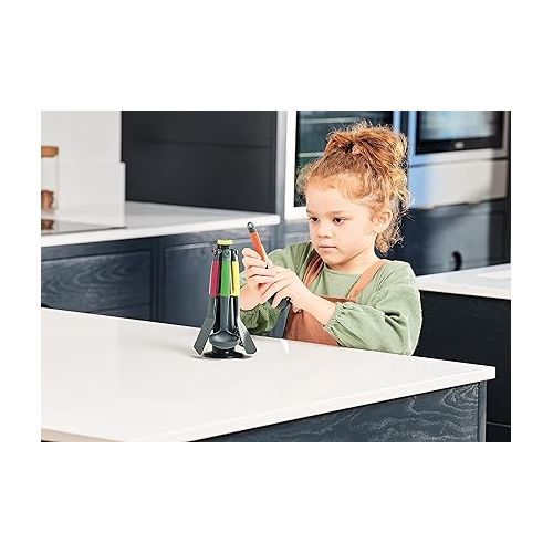  Casdon Joseph Joseph Elevate | Colourful Kitchen Utensil Set for Children Aged 3 Years & Up | Comes with Rotating Storage Stand!
