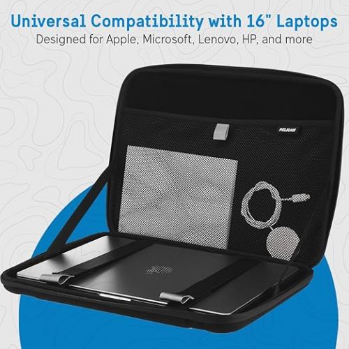  Pelican Adventurer - Laptop Bag/Case 16 Inch - [Elastic Carrying Handle] [Secure Zip Lock] Waterproof, Scratchproof and Heavy Duty Laptop Sleeve for All Laptops from 14 inches up to 16 inches - Black