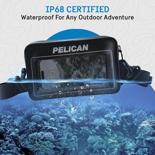  Pelican Marine Waterproof Sling Bag 2L - Crossbody Bag for Women/Men w/Detachable Adjustable Strap and Touchscreen Compatible Phone Compartment - Travel Essentials for Camping, Beach, Cruise, Hiking