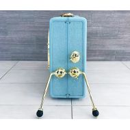Etsy Hawaiin blue casebass suitcase bassdrum with brass hardware,!gold kickport and 16" maple shell *limited edition line*