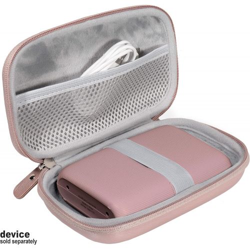  Casesack case for Fujifilm Instax Mini Link Smartphone Printer, Also Good for Canon Ivy CLIQ+, CLIQ, CLIQ 2, CLIQ+2, HP Sprocket 1st/ 2nd, Kodak Smile Series (Rose Gold)