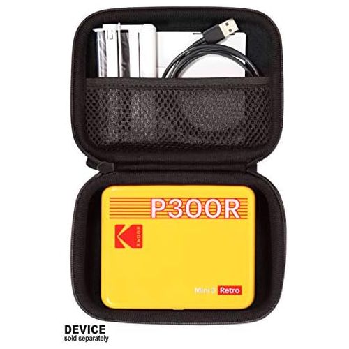  CaseSack Case for Kodak Mini 3 Retro Portable Photo Printer, Kodak Mini Shot 3 Retro 2-in-1, Zink Kodak Step Printer, All-New Mini 3 Square, mesh Accessories Pocket, Detachable Wri