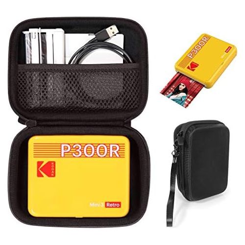  CaseSack Case for Kodak Mini 3 Retro Portable Photo Printer, Kodak Mini Shot 3 Retro 2-in-1, Zink Kodak Step Printer, All-New Mini 3 Square, mesh Accessories Pocket, Detachable Wri