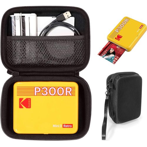  CaseSack Case for Kodak Mini 3 Retro Portable Photo Printer, Kodak Mini Shot 3 Retro 2-in-1, Zink Kodak Step Printer, All-New Mini 3 Square, mesh Accessories Pocket, Detachable Wri