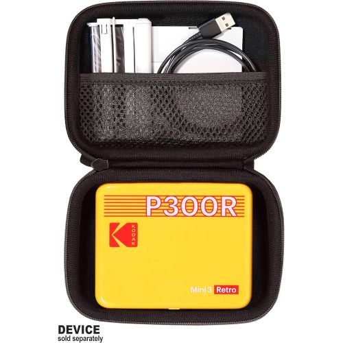  CaseSack Case for Kodak Mini 3 Retro Portable Photo Printer, Kodak Mini Shot 3 Retro 2-in-1, Zink Kodak Step Printer, All-New Mini 3 Square, mesh Accessories Pocket, Detachable Wri