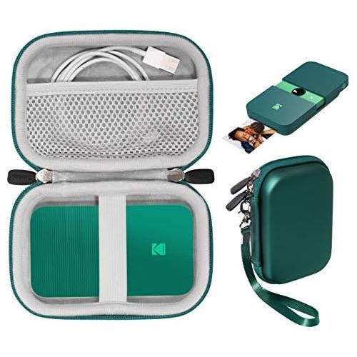  CaseSack Printer case for Kodak Smile, PRINTOMATIC, Mini Shot Instant Print Digital Camera, Instant Digital Printer, Also for Canon Ivy CLIQ Series, HP Sprocket 1st/ 2nd, Mesh Pocket (Green