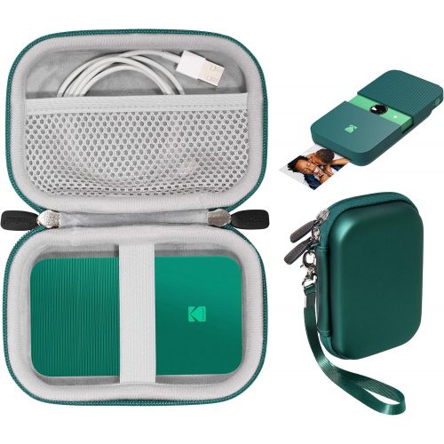  CaseSack Printer case for Kodak Smile, PRINTOMATIC, Mini Shot Instant Print Digital Camera, Instant Digital Printer, Also for Canon Ivy CLIQ Series, HP Sprocket 1st/ 2nd, Mesh Pocket (Green