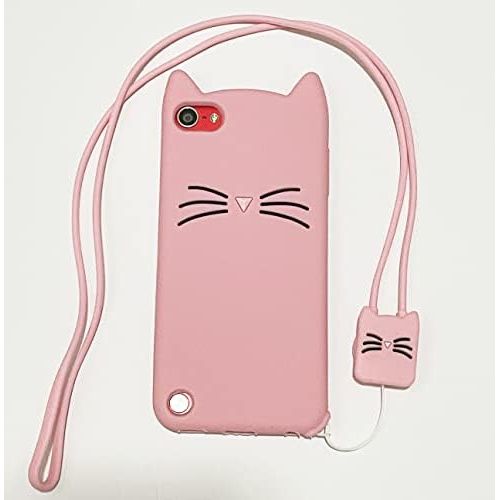  [아마존베스트]CaseTown iPod Touch 7 Case, iPod Touch 5,6 Case, Fashion Cute 3D Pink Meow Party Cat Kitty Kids Girls Lady Protective Cases Soft Case Skin for Apple iPod Touch 5,6th and iPod Touch 7