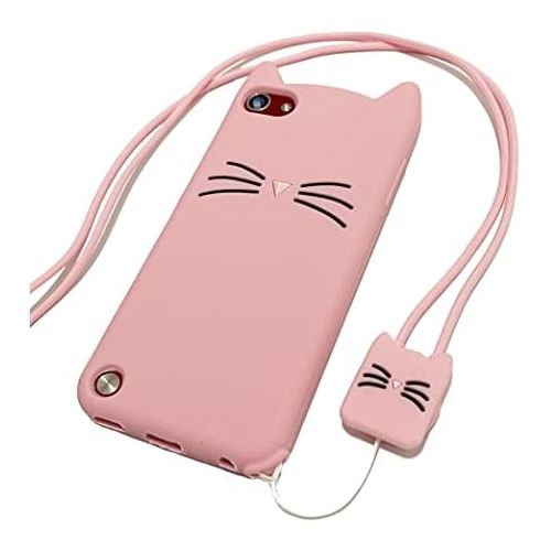  [아마존베스트]CaseTown iPod Touch 7 Case, iPod Touch 5,6 Case, Fashion Cute 3D Pink Meow Party Cat Kitty Kids Girls Lady Protective Cases Soft Case Skin for Apple iPod Touch 5,6th and iPod Touch 7