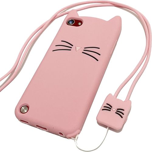  [아마존베스트]CaseTown iPod Touch 7 Case, iPod Touch 5,6 Case, Fashion Cute 3D Pink Meow Party Cat Kitty Kids Girls Lady Protective Cases Soft Case Skin for Apple iPod Touch 5,6th and iPod Touch 7