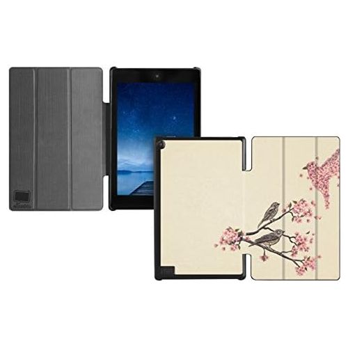  caseable Fire Tablet Cover with Blossom Bird Design