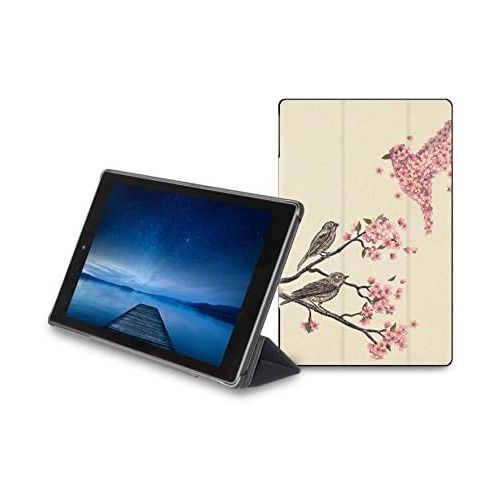  caseable Fire Tablet Cover with Blossom Bird Design