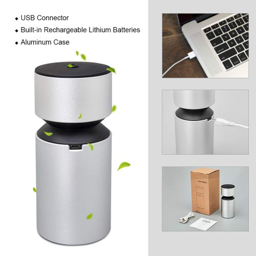  Caseceo Pure Essential Oil Diffuser Wireless &Waterless, USB Battery Operated Portable Aroma Nebulizer 4000mAh Built in Rechargeable 2ml for Home Party Car Office Travel...
