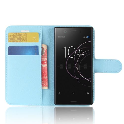  Casefirst Sony Xperia XZ1 Compact Bumper PU Leather Wallet Case Flip Kickstand Function Ultra Folio Flip Slim Card Holder Case Cover Skins for Sony Xperia XZ1 Compact (Purple)