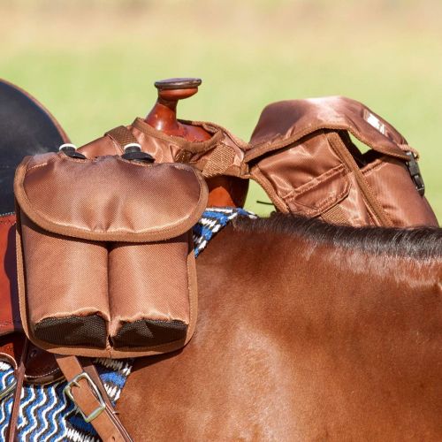  Cashel Quality Deluxe Medium Horse Saddle Pommel Horn Bag, Insulated Padded Pockets, Two Water Bottle Pockets, Camera or Cell Phone Pocket, 600 Denier Material, Size: Medium Color