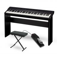 Casio Privia PX-160BK Digital Piano with CS-67 Stand Sustain Pedal and Deluxe Keyboard Bench