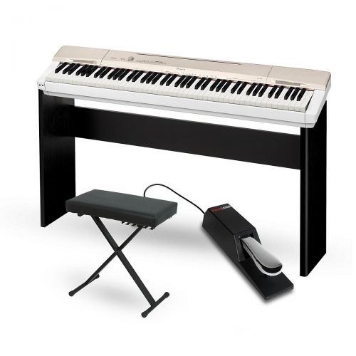 카시오 Casio Privia PX-160GD Digital Piano with CS-67 Stand Sustain Pedal and Deluxe Keyboard Bench