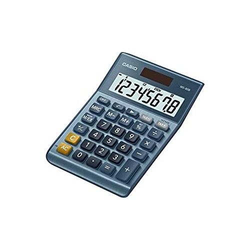 카시오 Casio MS-80B 8-Digit Desktop Calculator, Blue Small