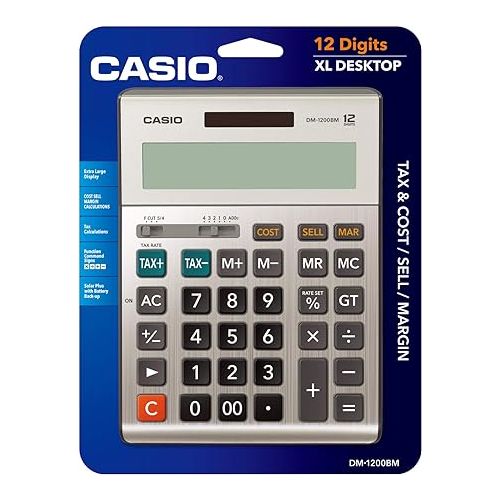 카시오 Casio DM-1200BM,Business Desktop Calculator, Extra Large Display