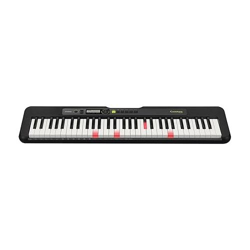 카시오 Casio LK-S250 61-Key Digital Piano Style Portable Keyboard with Lighting Key Bundle with Stand, Studio Monitor Headphones, Sustain Pedal