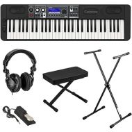 Casio Casiotone CT-S500 61-Key Piano Style Portable Keyboard Bundle with Stand, Bench, Studio Monitor Headphones, Sustain Pedal